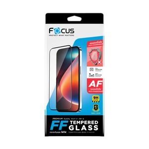 ฟิล์ม iPhone 18 Pro FOCUS กระจกแบบด้านเต็มจอขอบดำ