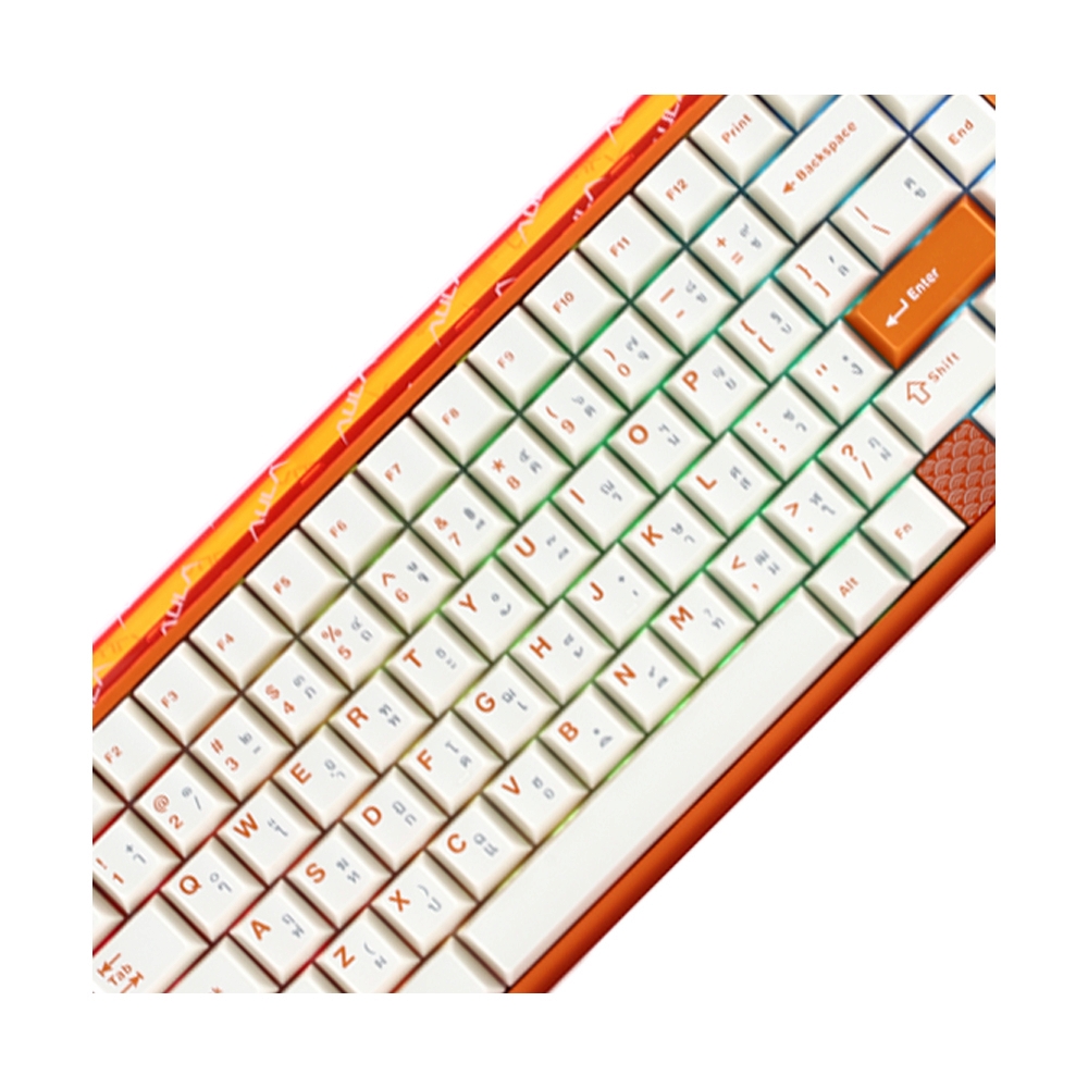 KEYBOARD WIRELESS BLUETOOTH AULA HERO75HE ORANGE (LINGYUN MAGNETIC SWITCH คีย์บอร์ด)