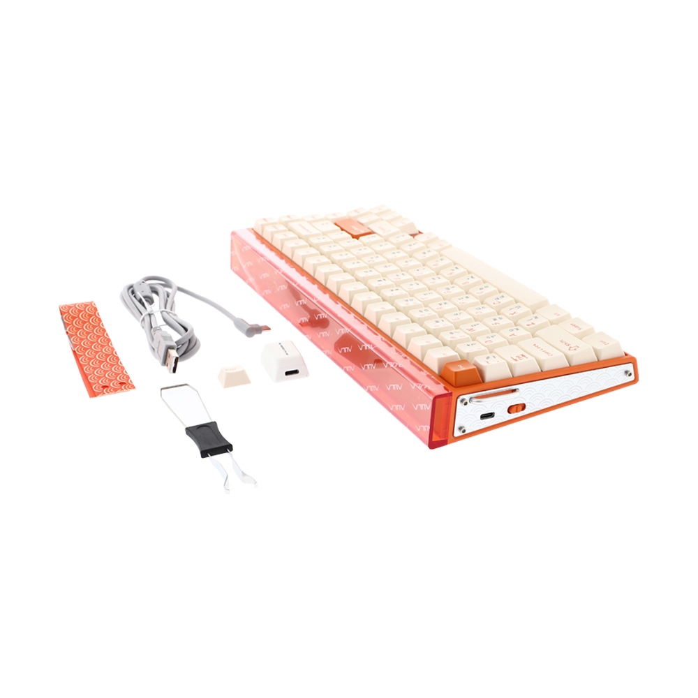 KEYBOARD WIRELESS BLUETOOTH AULA HERO75HE ORANGE (LINGYUN MAGNETIC SWITCH คีย์บอร์ด)