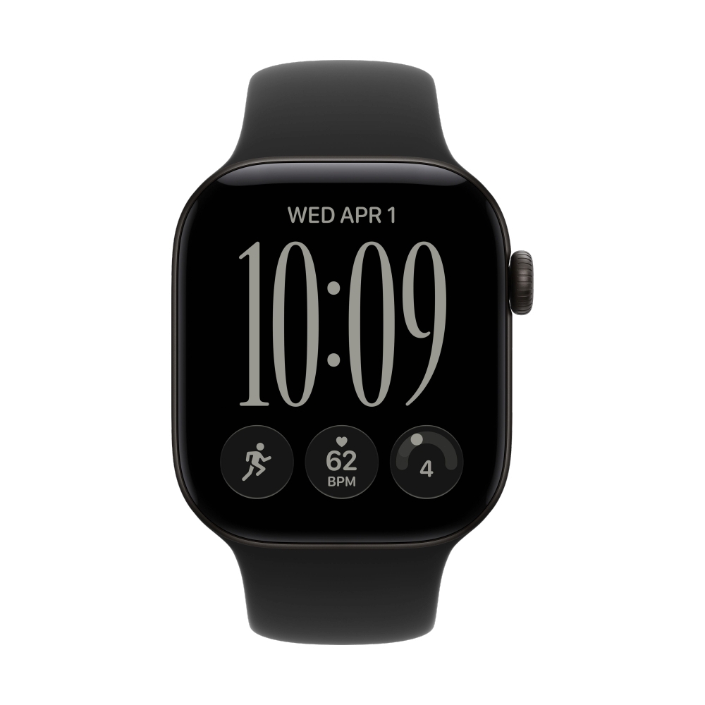 Apple Watch Series 12 GPS 42mm Black Aluminium with Black Blue Sport Band- S/M (MJEA4SA/A)
