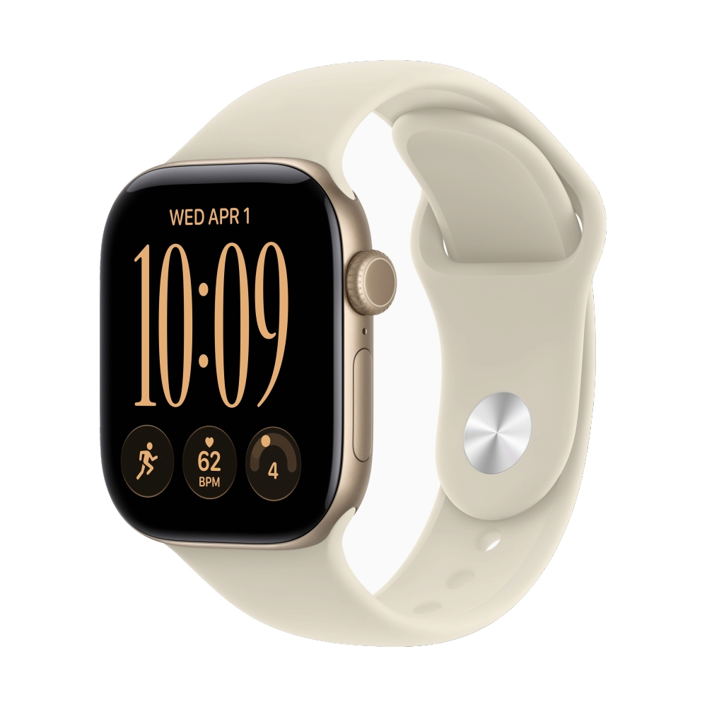 Apple Watch Series 12 GPS 42mm Light Gold Aluminium with Sand Sport Band- S/M (MJED4SA/A)