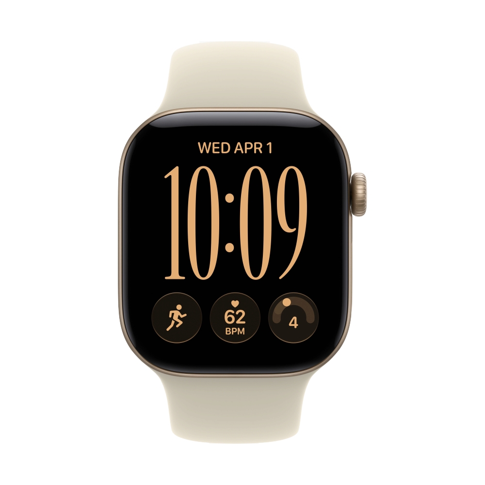 Apple Watch Series 12 GPS 42mm Light Gold Aluminium with Sand Sport Band- M/L (MJEE4SA/A)