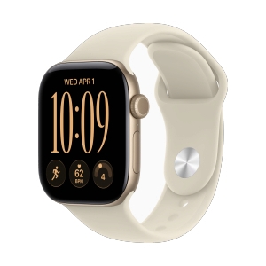 Apple Watch Series 12 GPS 42mm Light Gold Aluminium with Sand Sport Band- M/L (MJEE4SA/A)