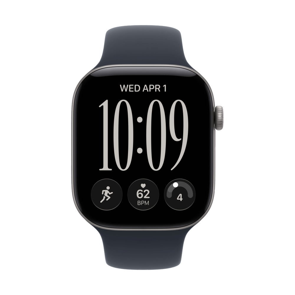 Apple Watch Series 12 GPS 46mm Space Grey Aluminium with Navy Blue Sport Band - S/M (MJEH4SA/A)