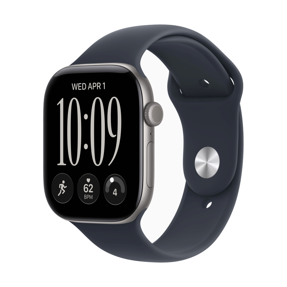 Apple Watch Series 12 GPS 46mm Space Grey Aluminium with Navy Blue Sport Band - M/L (MJEJ4SA/A)