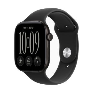 Apple Watch Series 12 GPS 46mm Black Aluminium with Black Blue Sport Band- S/M (MJEK4SA/A)