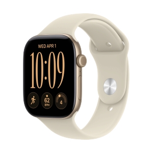 Apple Watch Series 12 GPS 46mm Light Gold Aluminium with Sand Sport Band- M/L (MJEP4SA/A)