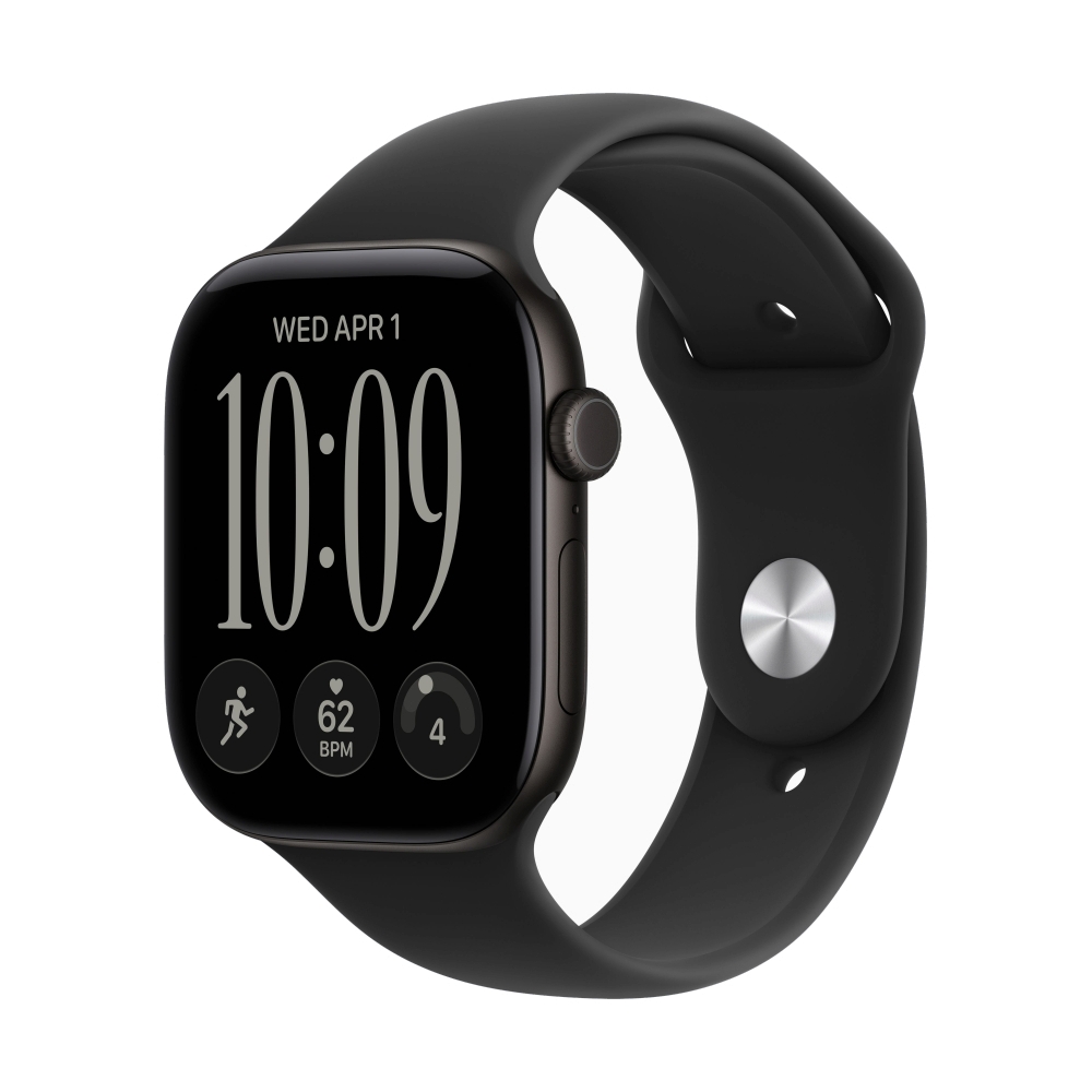 Apple Watch Series 12 GPS + Cellular 46mm Black Aluminium with Black Blue Sport Band- S/M (MJG84SA/A)