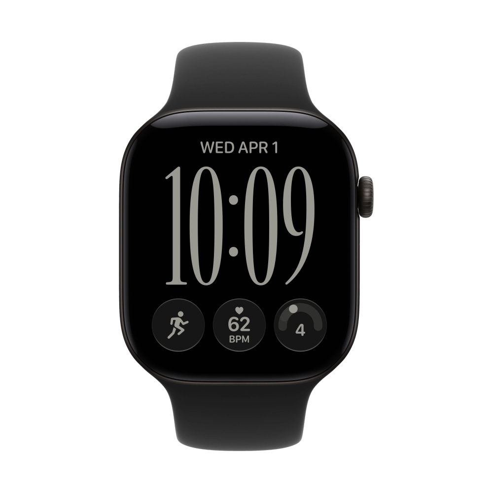 Apple Watch Series 12 GPS + Cellular 46mm Black Aluminium with Black Blue Sport Band- S/M (MJG84SA/A)