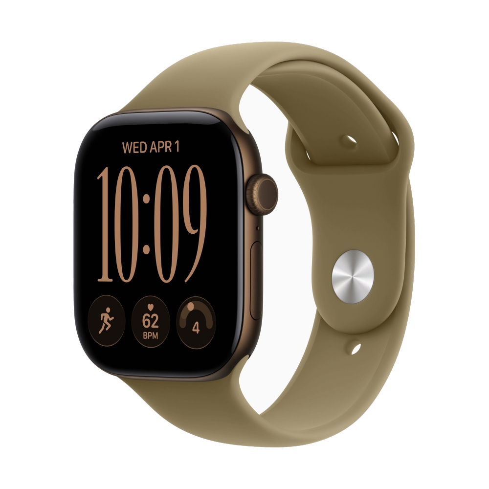 Apple Watch Series 12 GPS + Cellular 46mm Dark Bronze Aluminium with Olive Sport Band - S/M (MJGD4SA/A)