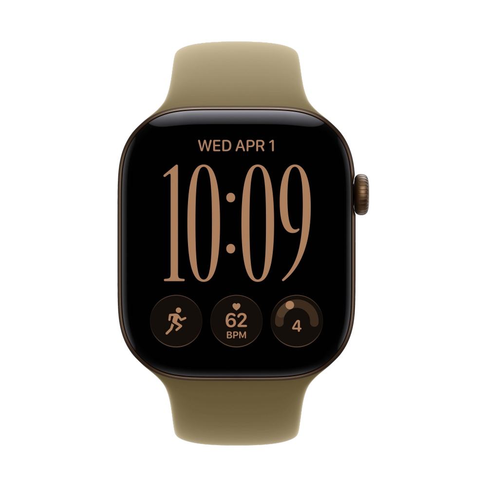 Apple Watch Series 12 GPS + Cellular 46mm Dark Bronze Aluminium with Olive Sport Band - S/M (MJGD4SA/A)