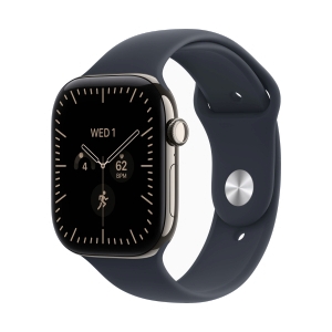 Apple Watch Series 12 GPS + Cellular 46mm Natural Titanium with Navy Blue Sport Band - S/M (MJGM4SA/A)