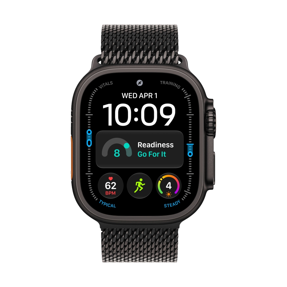 Apple Watch Ultra 4 GPS + Cellular 49mm Black Titanium with Black Titanium Milanese Loop - M (MJAV4SA/A)