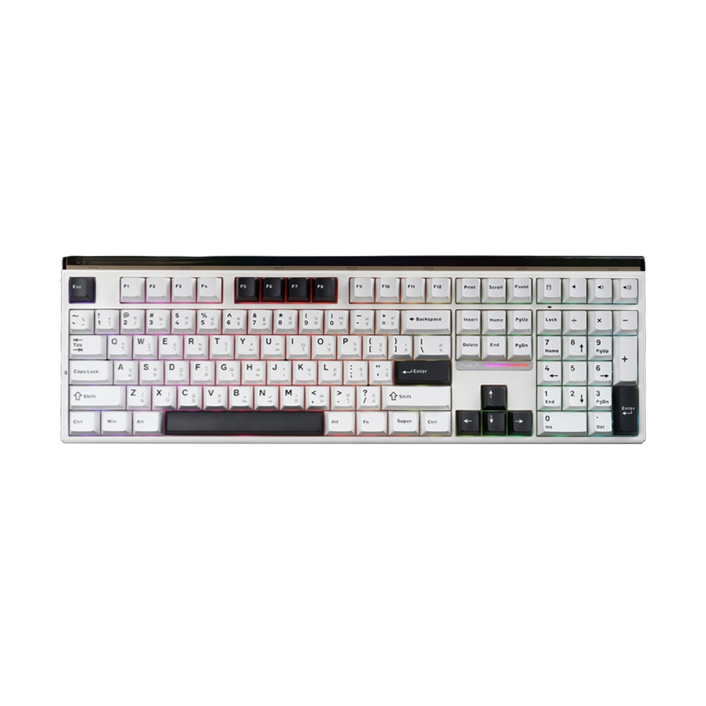 KEYBOARD WIRELESS BLUETOOTH AULA H108 WHITE (LIGTH SILENCE SWITCH คีย์บอร์ด)