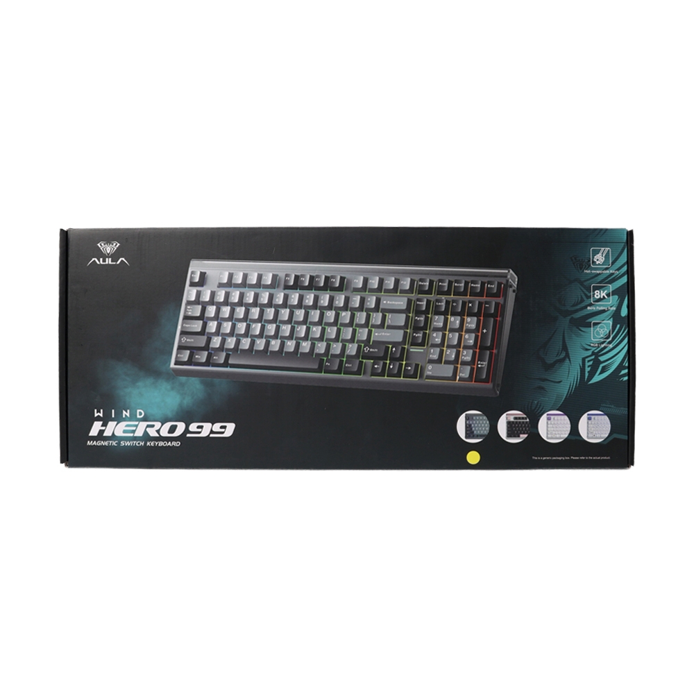 KEYBOARD AULA HERO 99 BLACK GRAY (BLACK KING MAGNETIC SWITCH คีย์บอร์ด)