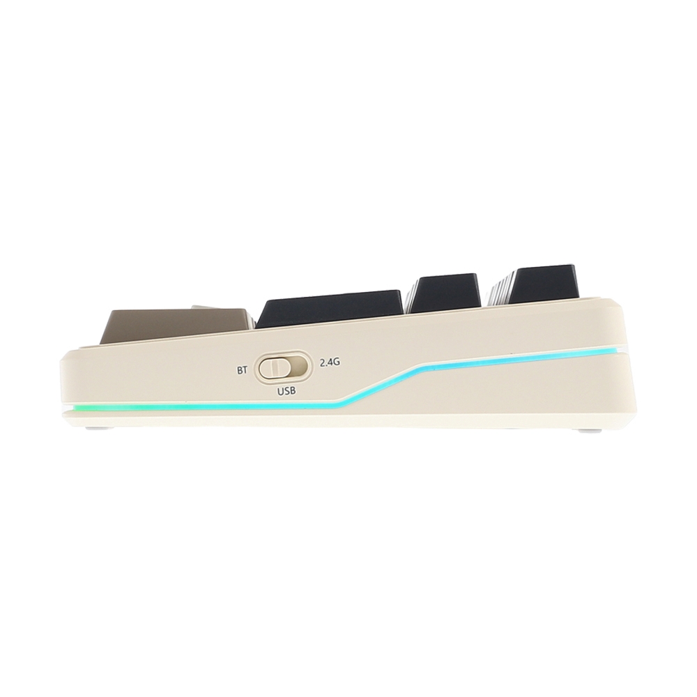 KEYBOARD WIRELESS BLUETOOTH AULA F108PRO V2 BEIGE/COFFEE/DARK GRAY (PANDA SWITCH คีย์บอร์ด)