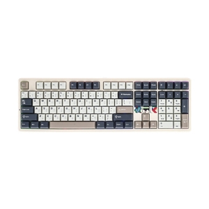 KEYBOARD WIRELESS BLUETOOTH AULA F108PRO V2 BEIGE/COFFEE/DARK GRAY (PANDA SWITCH คีย์บอร์ด)