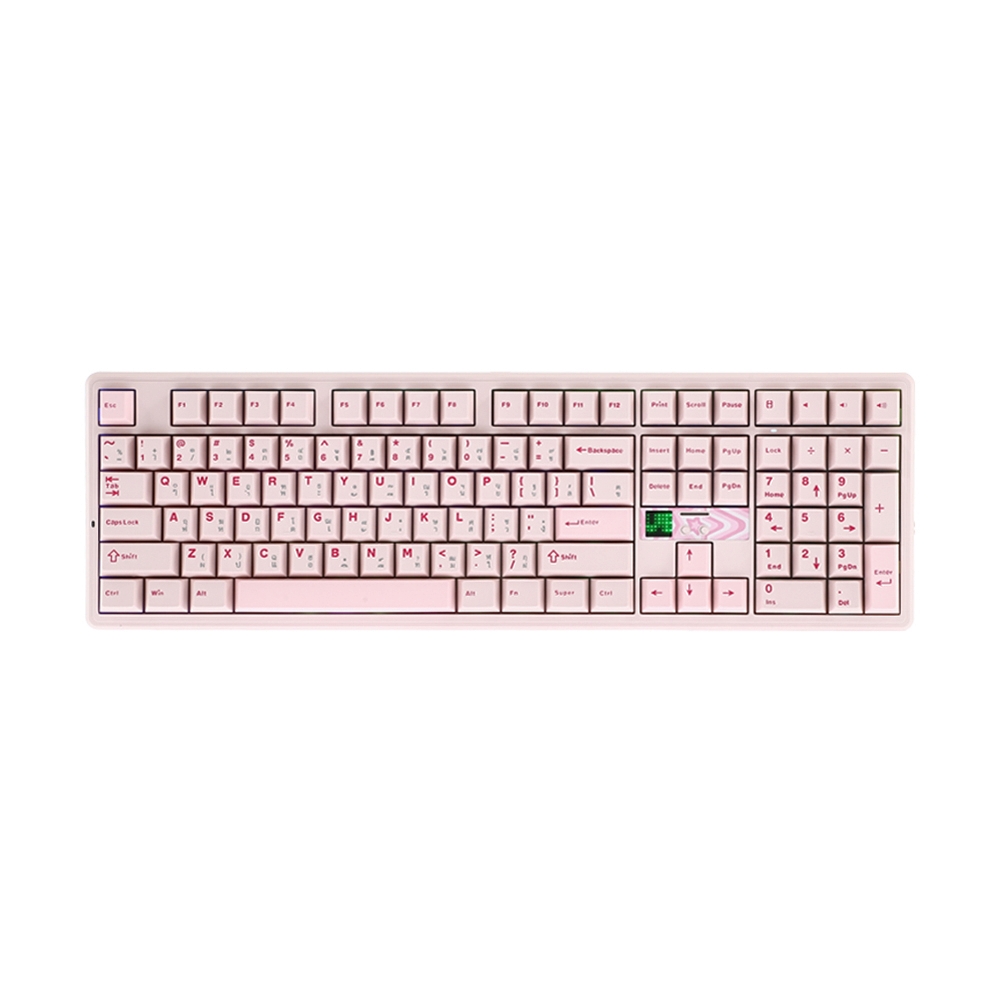 KEYBOARD WIRELESS BLUETOOTH AULA F108PRO V2 PINK (STRAWBERRY MINT SWITCH คีย์บอร์ด)