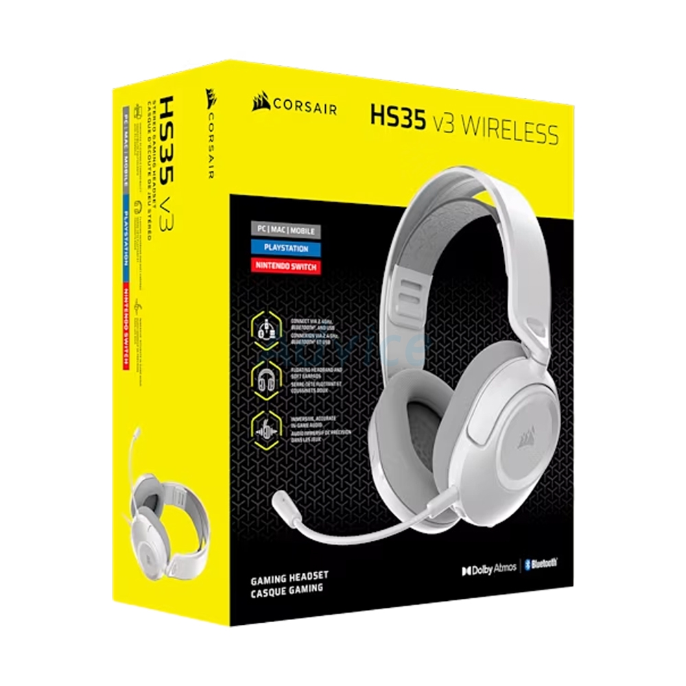 HEADSET WIRELESS CORSAIR HS35 V3 WHITE (7.1)