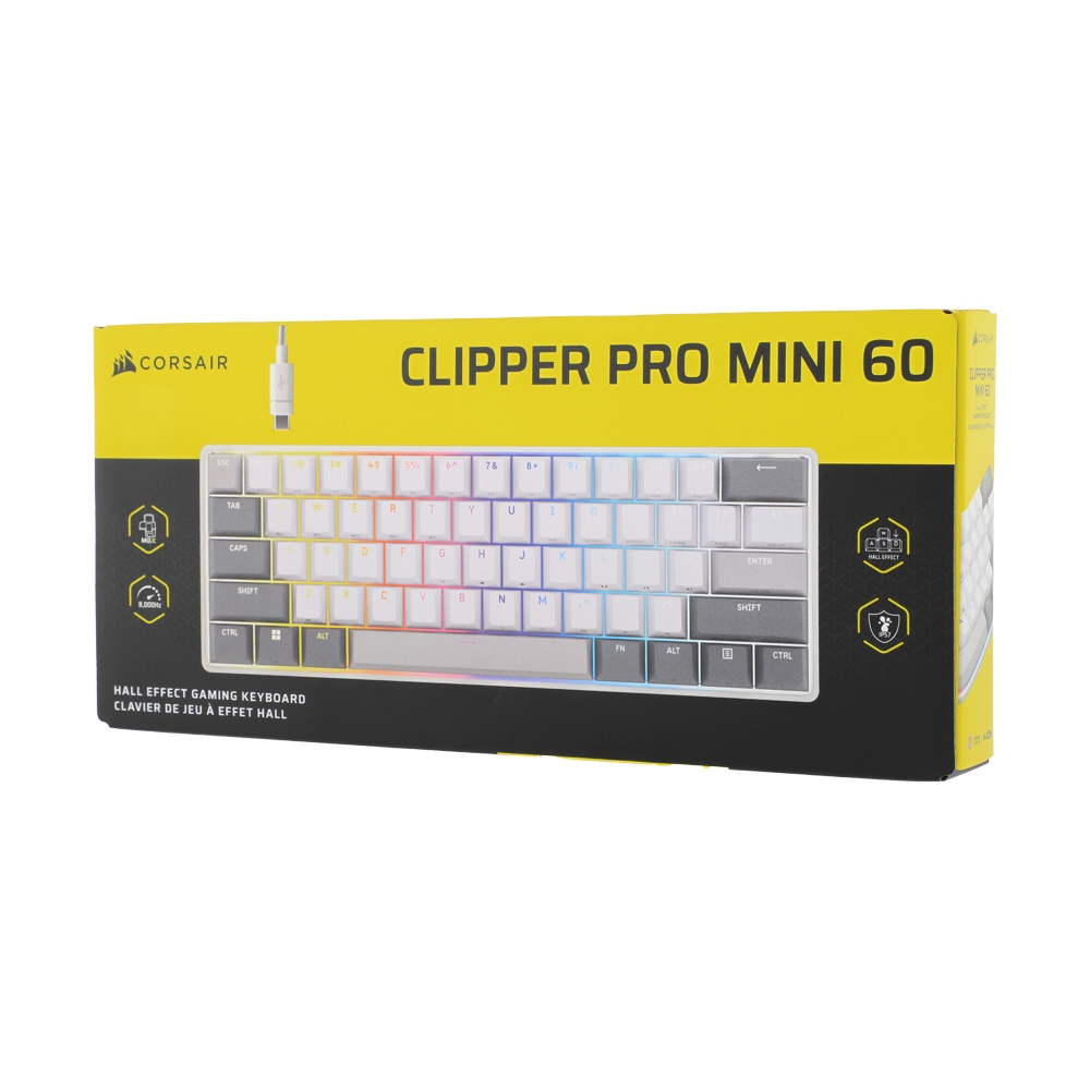 KEYBOARD WIRELESS CORSAIR CLIPPER PRO MINI 60 WHITE (MGX HYPERDRIVE CORE  MAGNETIC SWITCH คีย์บอร์ด)