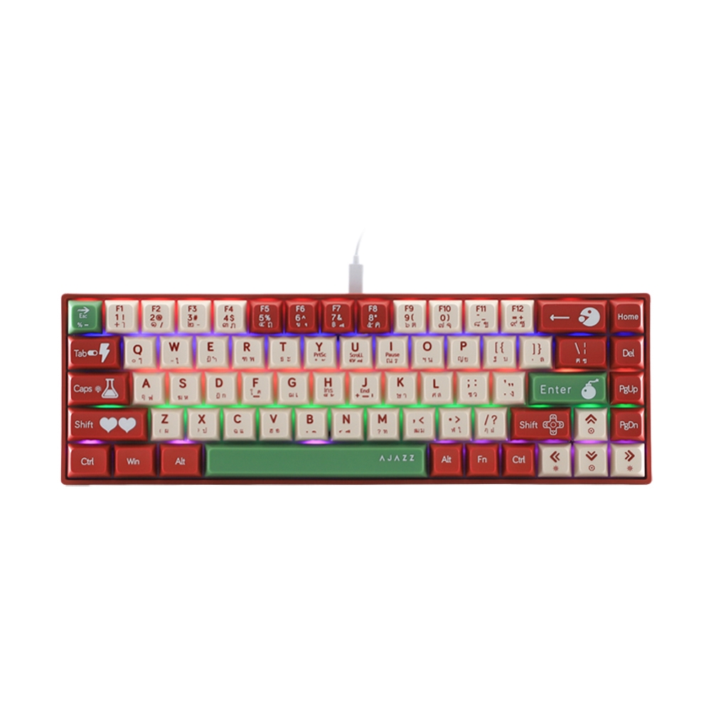 KEYBOARD AJAZZ AK680V2 RG-R RED (คีย์บอร์ด)