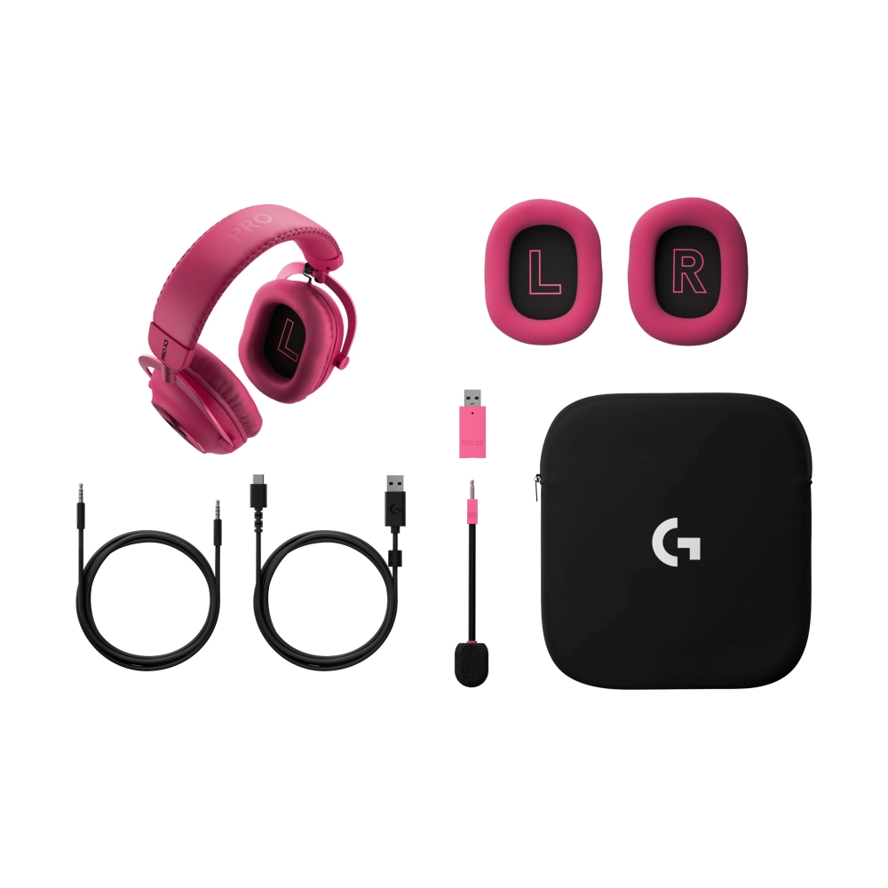HEADSET WIRELESS BLUETOOTH LOGITECH PRO X 3 LIGHTSPEED MAGENTA