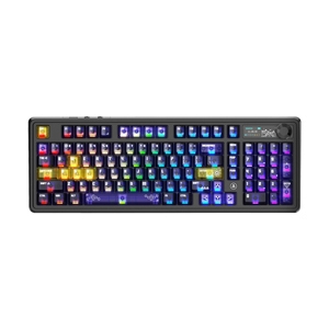 KEYBOARD WIRELESS BLUETOOTH AJAZZ AK980 V2 PRO YELLOW PURPLE (LICHEE SWITCH คีย์บอร์ด)