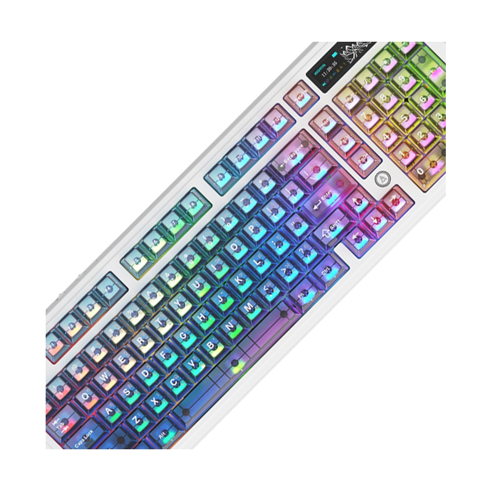 KEYBOARD WIRELESS BLUETOOTH AJAZZ AK980 V2 PRO BLUE PURPLE PINK ORANGE (LICHEE SWITCH คีย์บอร์ด)