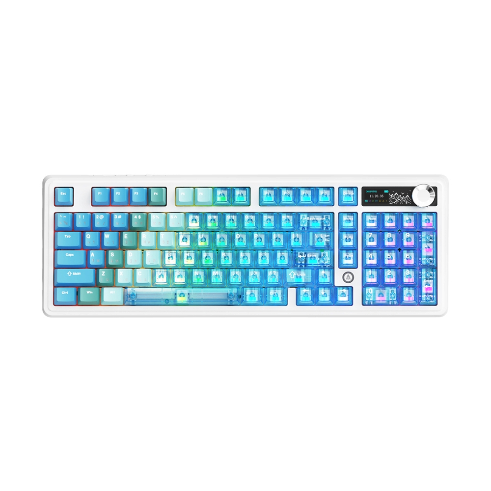 KEYBOARD WIRELESS BLUETOOTH AJAZZ AK980 V2 PRO BLUE (LICHEE SWITCH คีย์บอร์ด)