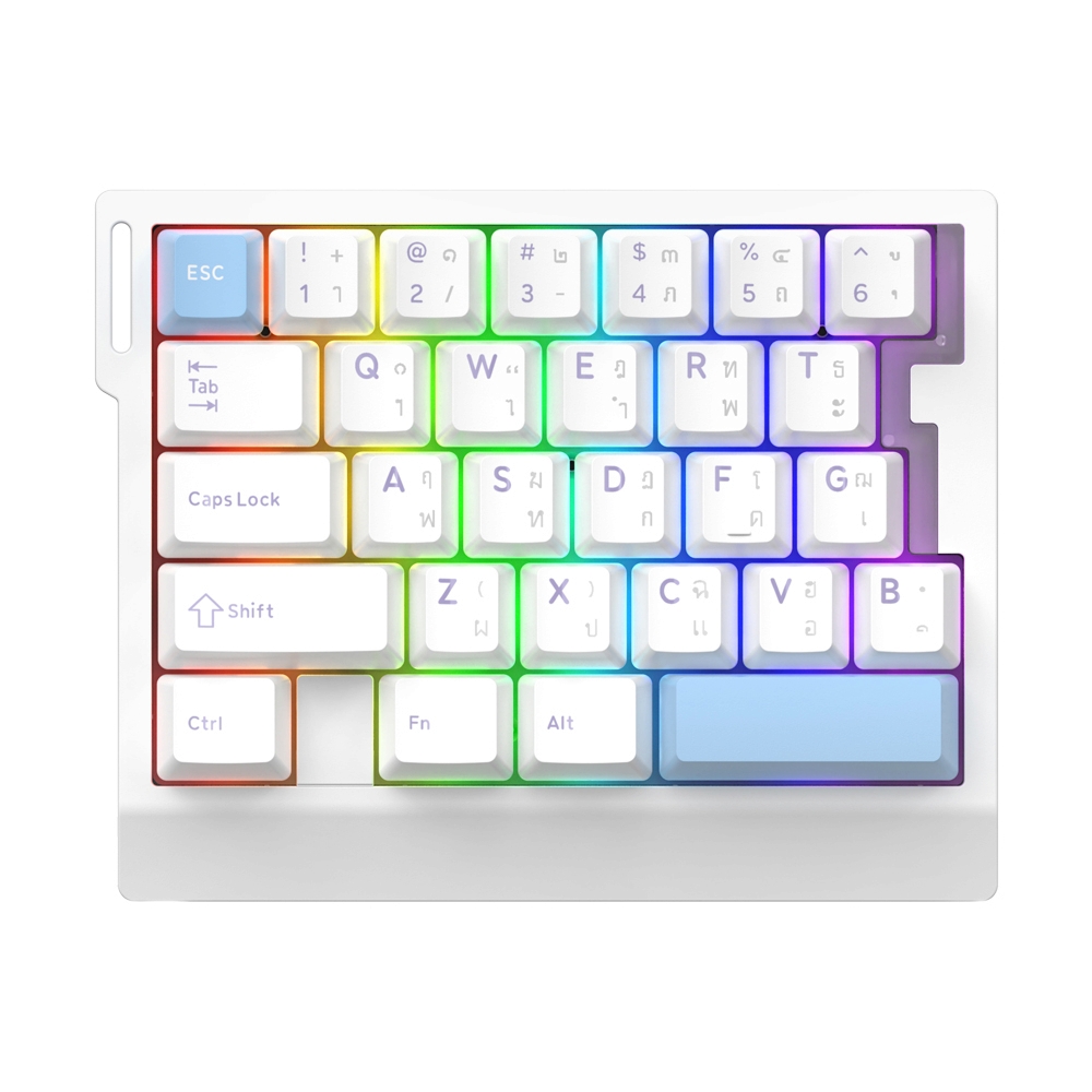 KEYBOARD AJAZZ AK029 HE 8K RT0.01 WHITE BLUE (MAGNETIC SWITCH คีย์บอร์ด)