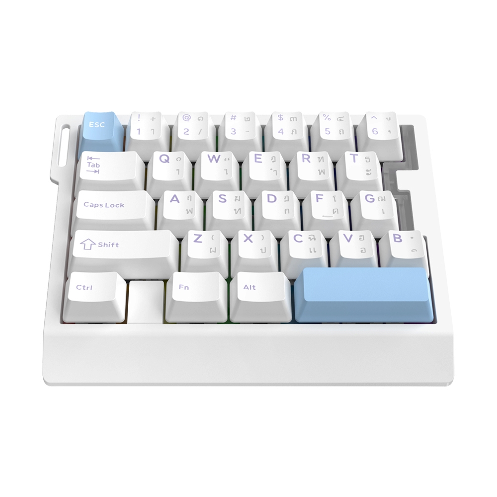 KEYBOARD AJAZZ AK029 HE 8K RT0.01 WHITE BLUE (MAGNETIC SWITCH คีย์บอร์ด)