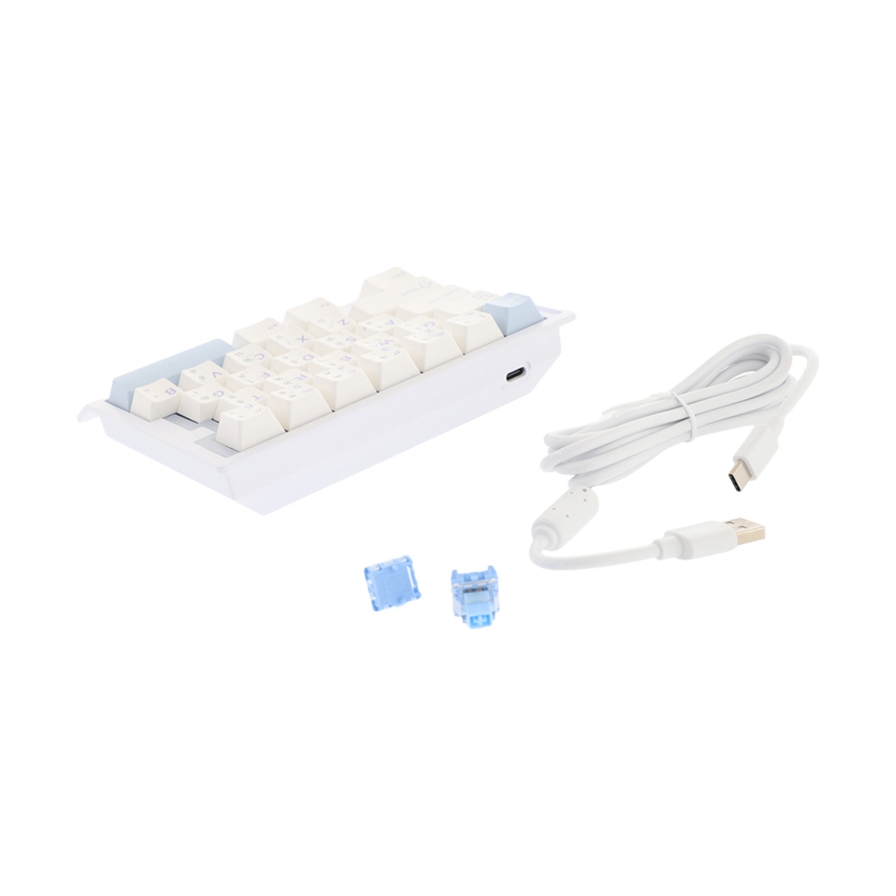 KEYBOARD AJAZZ AK029 HE 8K RT0.01 WHITE BLUE (MAGNETIC SWITCH คีย์บอร์ด)