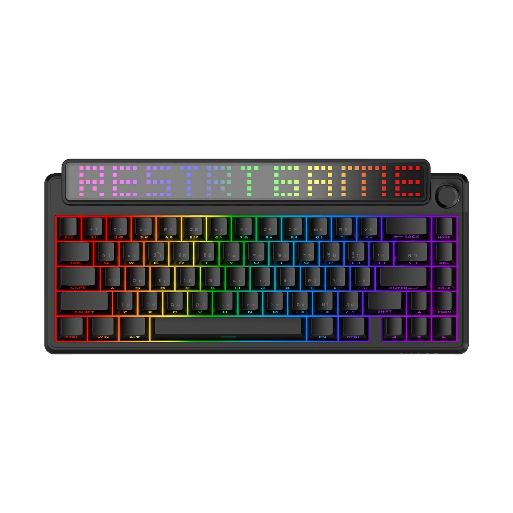 KEYBOARD WIRELESS BLUETOOTH AJAZZ PIXEL68 POLING RATE GASKET BLACK (LINEAR SWITCH คีย์บอร์ด)