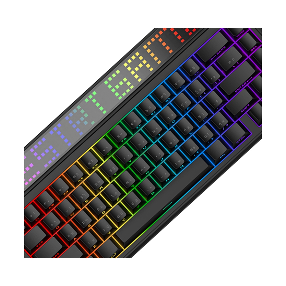 KEYBOARD WIRELESS BLUETOOTH AJAZZ PIXEL68 POLING RATE GASKET BLACK (LINEAR SWITCH คีย์บอร์ด)