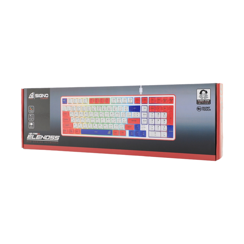 KEYBOARD SIGNO KB735WR ELENOSS WHITE RED (RUBBER DOME SWITCH คีย์บอร์ด)
