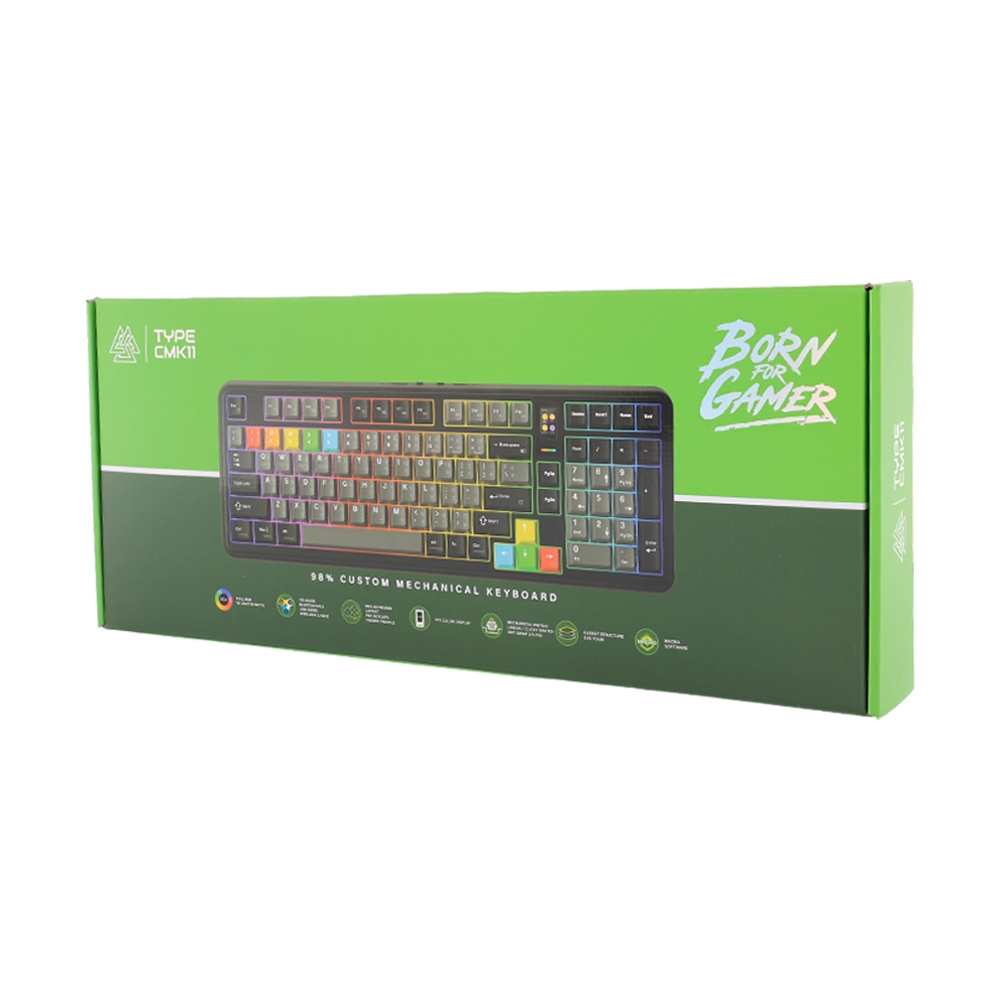 KEYBOARD WIRELESS BLUETOOTH EGA CMK11 NEW BLACK (CREAMCYAN SWITCH คีย์บอร์ด)