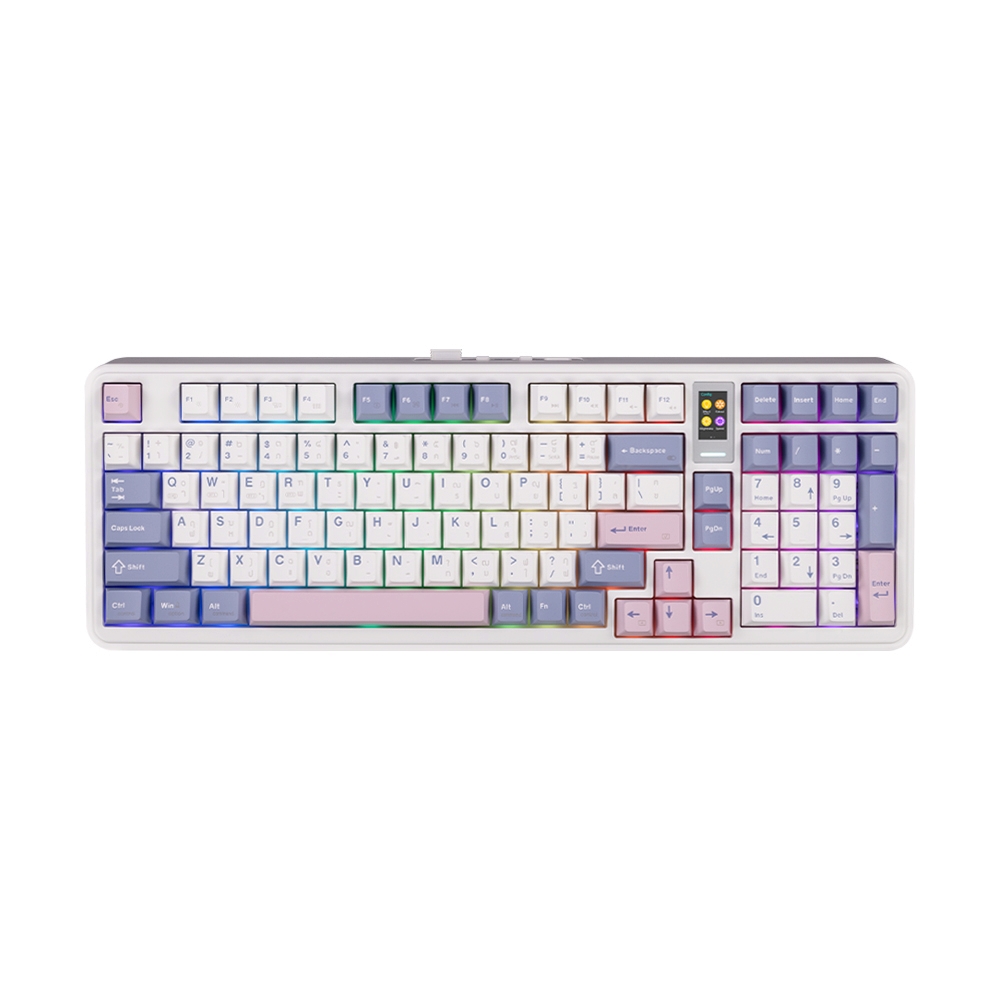 KEYBOARD WIRELESS BLUETOOTH EGA CMK11 NEW WHITE (CREAMCYAN SWITCH คีย์บอร์ด)