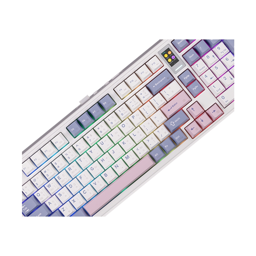 KEYBOARD WIRELESS BLUETOOTH EGA CMK11 NEW WHITE (CREAMCYAN SWITCH คีย์บอร์ด)