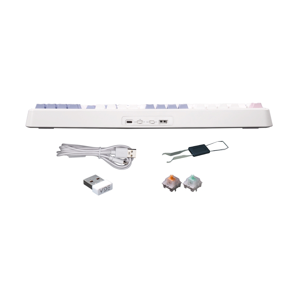 KEYBOARD WIRELESS BLUETOOTH EGA CMK11 NEW WHITE (CREAMCYAN SWITCH คีย์บอร์ด)