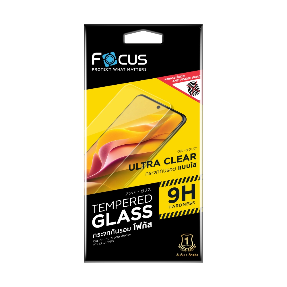 ฟิล์ม Focus iPhone Duo กระจกแบบด้านเต็มจอหน้าขอบดำ หน้าและหลัง
